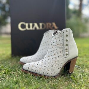 NIB Cuadra Genuine Leather and Crystals Ankle Boots
